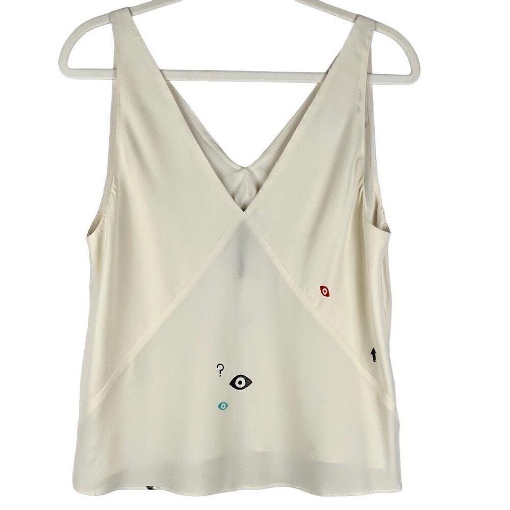 Veda 100% Silk V-neck Sleeveless Tank Medium